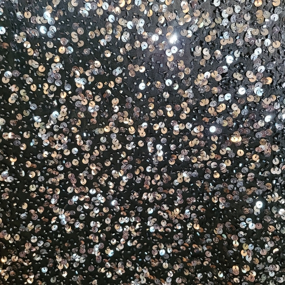 SCALA vintage sequin & beads black midi sheath dress - S.         G47 - Picture 2 of 5